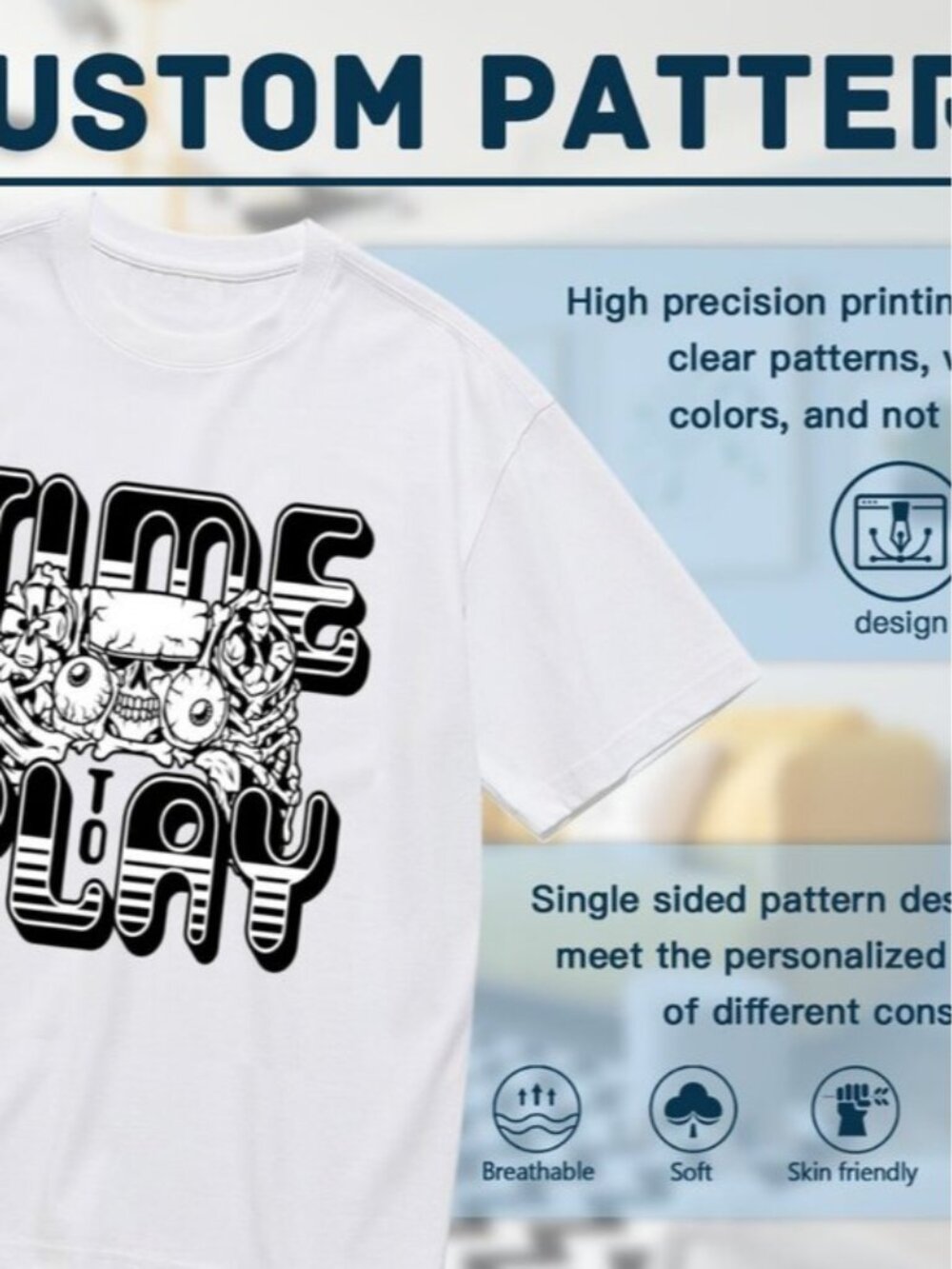 Graphic 'Time to Play' White Tee - Picture 2 of 5